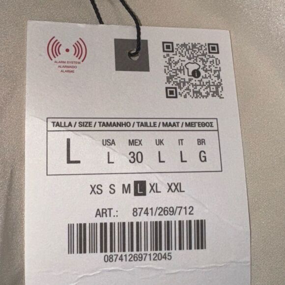 Zara Ecru fully lined jacket sz L NWT - Picture 5 of 11